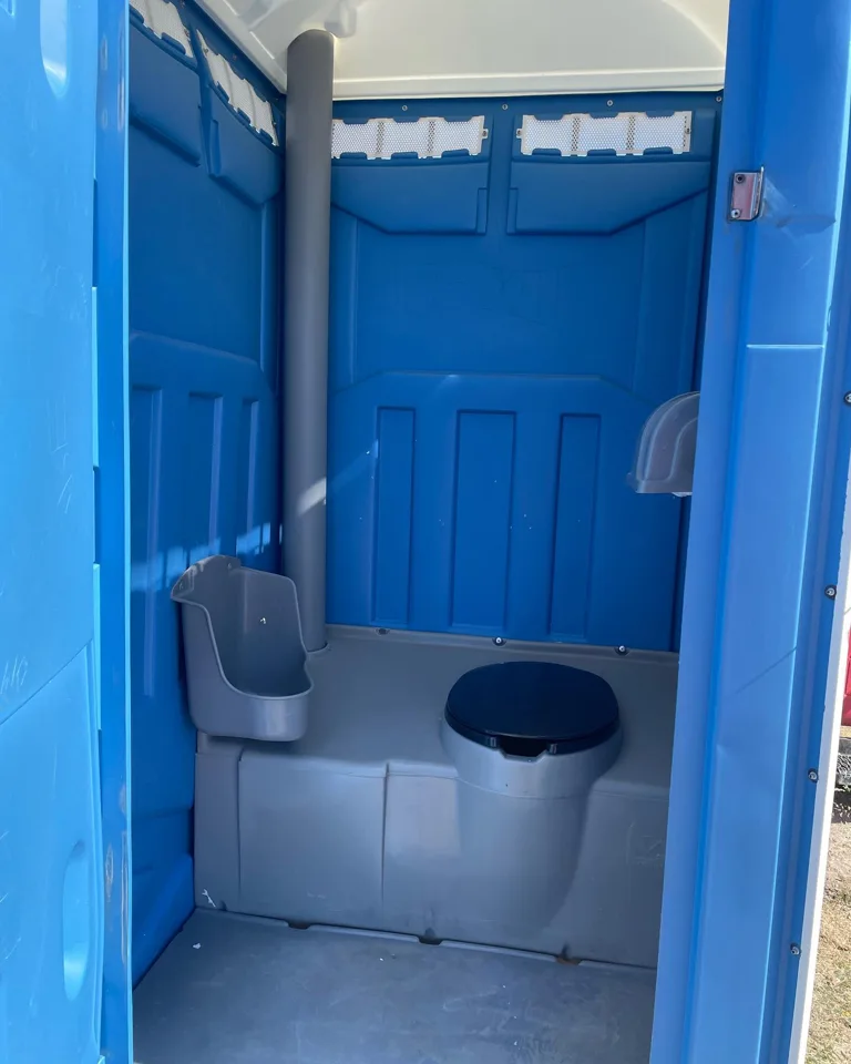 Interior of a portable toilet